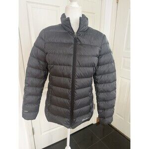Eddie Bauer Down Jacket Women Small Grey Hue Zipper Closure  2 Pockets #335